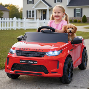 Licensed Land Rover Kids Ride on Car 12V Battery Powered Kids Electric Car-Red view 2