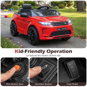 Licensed Land Rover Kids Ride on Car 12V Battery Powered Kids Electric Car-Red view 8