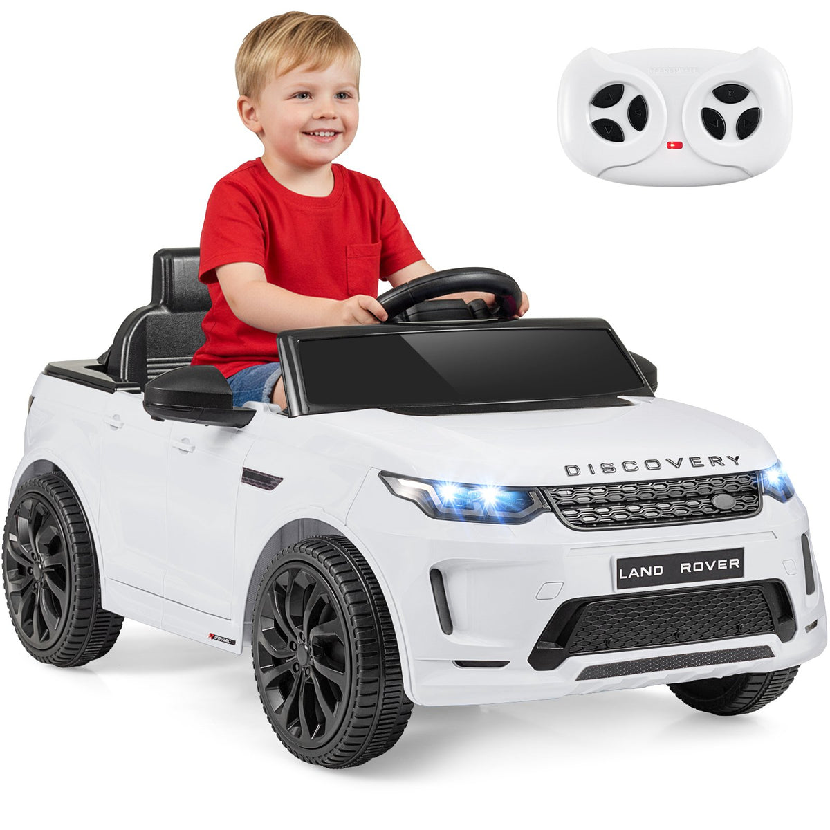 Licensed Land Rover Kids Ride on Car 12V Battery Powered Kids Electric Car-White view 3