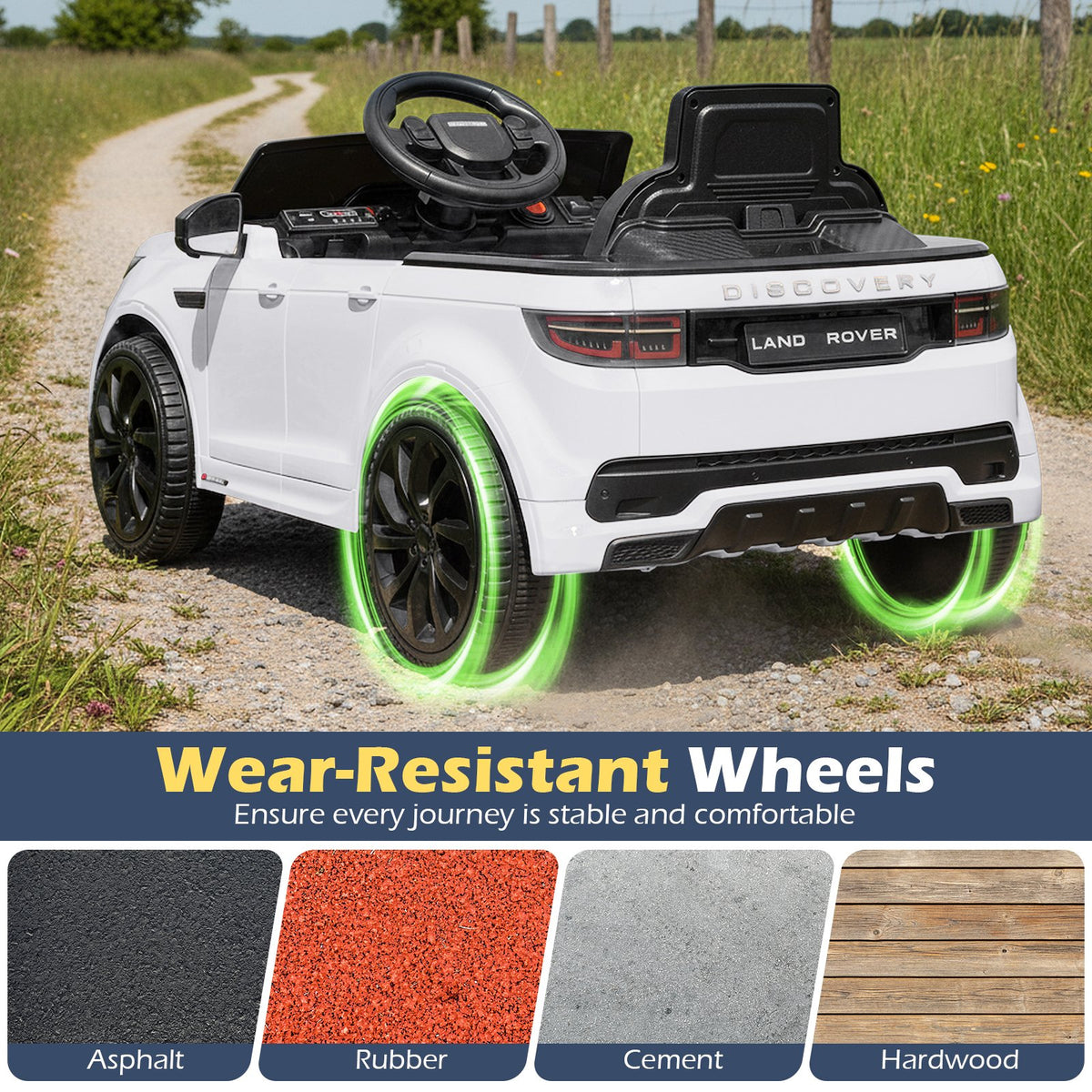 Licensed Land Rover Kids Ride on Car 12V Battery Powered Kids Electric Car-White view 9