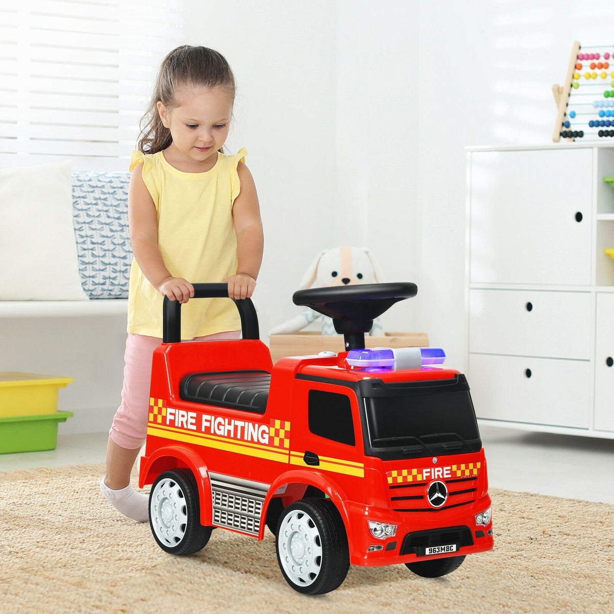 Licensed Mercedes Benz Kids Fire Engine Racer-Red view 3