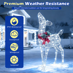 Lighted Christmas Reindeer Decoration with 170 Cold White LED Lights view 7