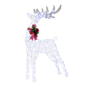 Lighted Christmas Reindeer with Cold LED Lights for Yard-White view 4