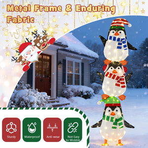 Lighted Penguins Decoration with Warm White Lights and Cute Hats view 8