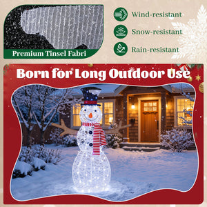Lighted Snowman Christmas Decoration with Cold White LED Lights-White view 8