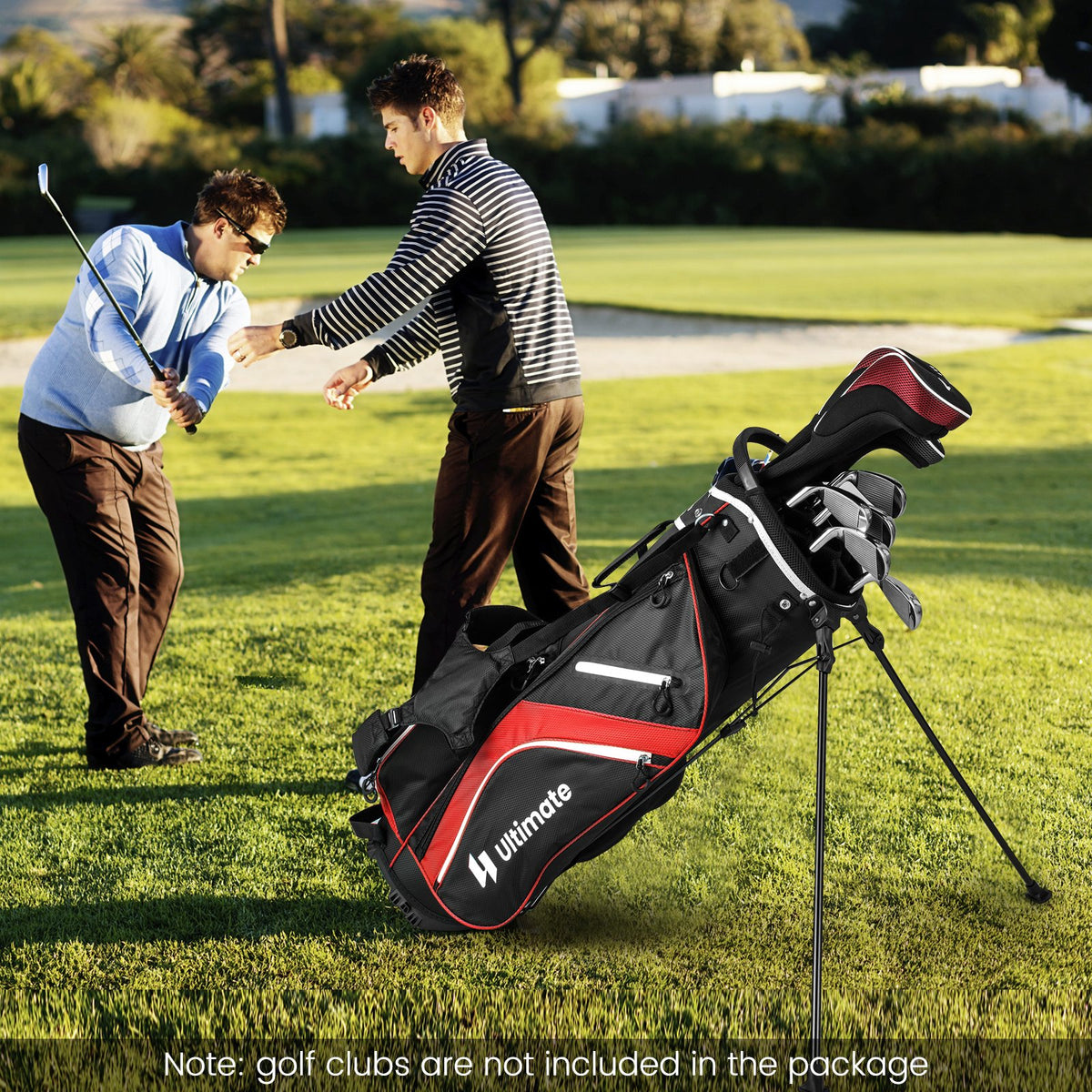 Lightweight Golf Stand Bag with 14 Way Top Dividers and 6 Pockets-Red view 2