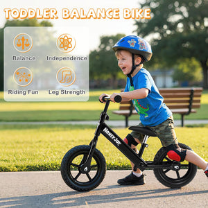 Lightweight Toddler Balance Bike No Pedal Training Bicycle-Black view 5