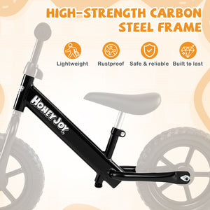 Lightweight Toddler Balance Bike No Pedal Training Bicycle-Black view 6