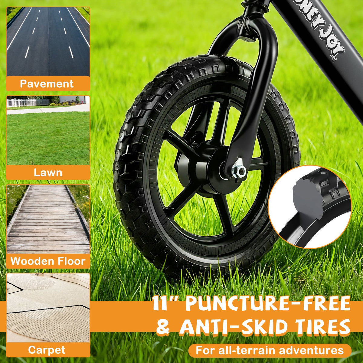 Lightweight Toddler Balance Bike No Pedal Training Bicycle-Black view 7