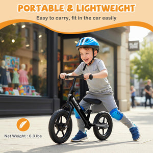 Lightweight Toddler Balance Bike No Pedal Training Bicycle-Black view 8