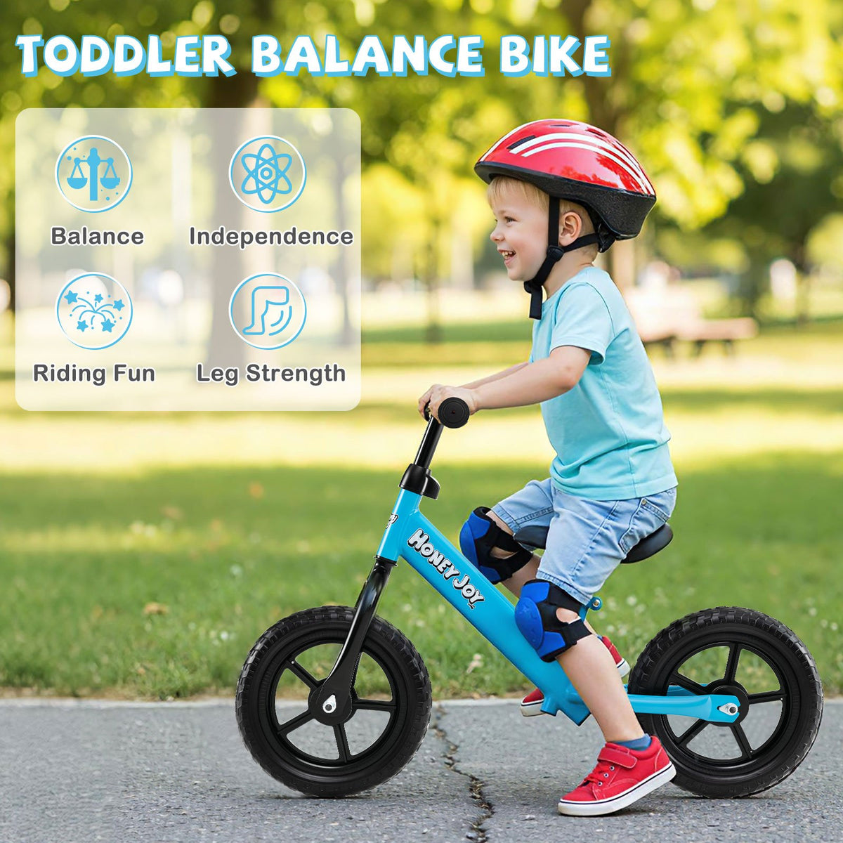 Lightweight Toddler Balance Bike No Pedal Training Bicycle-Blue view 5