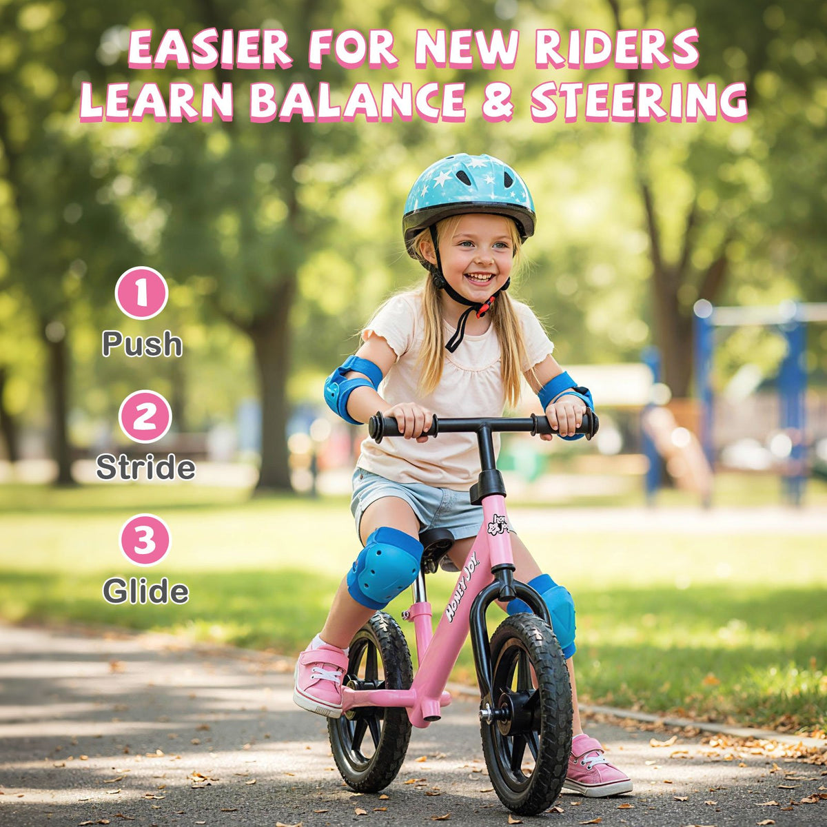 Lightweight Toddler Balance Bike No Pedal Training Bicycle-Pink view 9