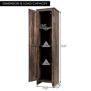 Linen Tower Bathroom Storage Cabinet Tall Slim Side Organizer with Shelf-Walnut view 5