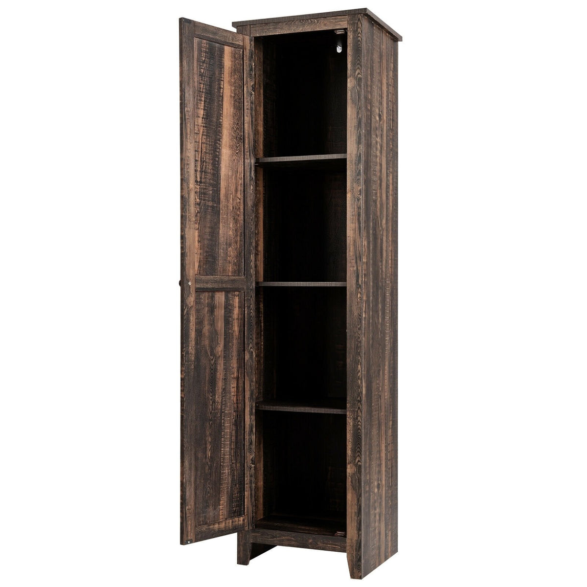 Linen Tower Bathroom Storage Cabinet Tall Slim Side Organizer with Shelf-Walnut view 7