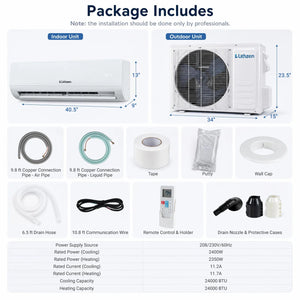 Lithzen 24000 BTU 208-230V 17 SEER2 Mini Split Air Conditioner and Heater WiFi Enabled view 4