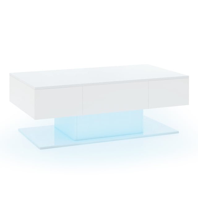 Living Room Deluxe Furniture Set-Accent Chair+Modular L-Shaped Sectional Sofa+LED Coffee Table view 4