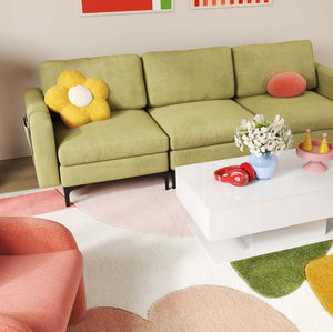 Living Room Deluxe Furniture Set-Accent Chair+Modular L-Shaped Sectional Sofa+LED Coffee Table view 9