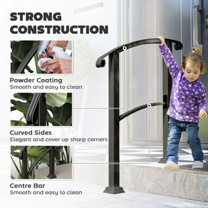 2-3 Step Handrails for Outdoor Steps, Metal Outdoor Stair Railing – view 11