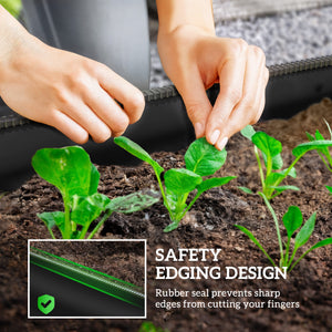 4.9 x 2 x 1ft Galvanized Raised Garden Bed Kit, Metal Planter Box with Safety Edging, Black – view 5