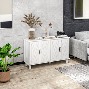 Kitchen Sideboard Cabinet with 4 Barn Doors and 2 Adjustable Shelves, Buffet Table for Living Room – view 14