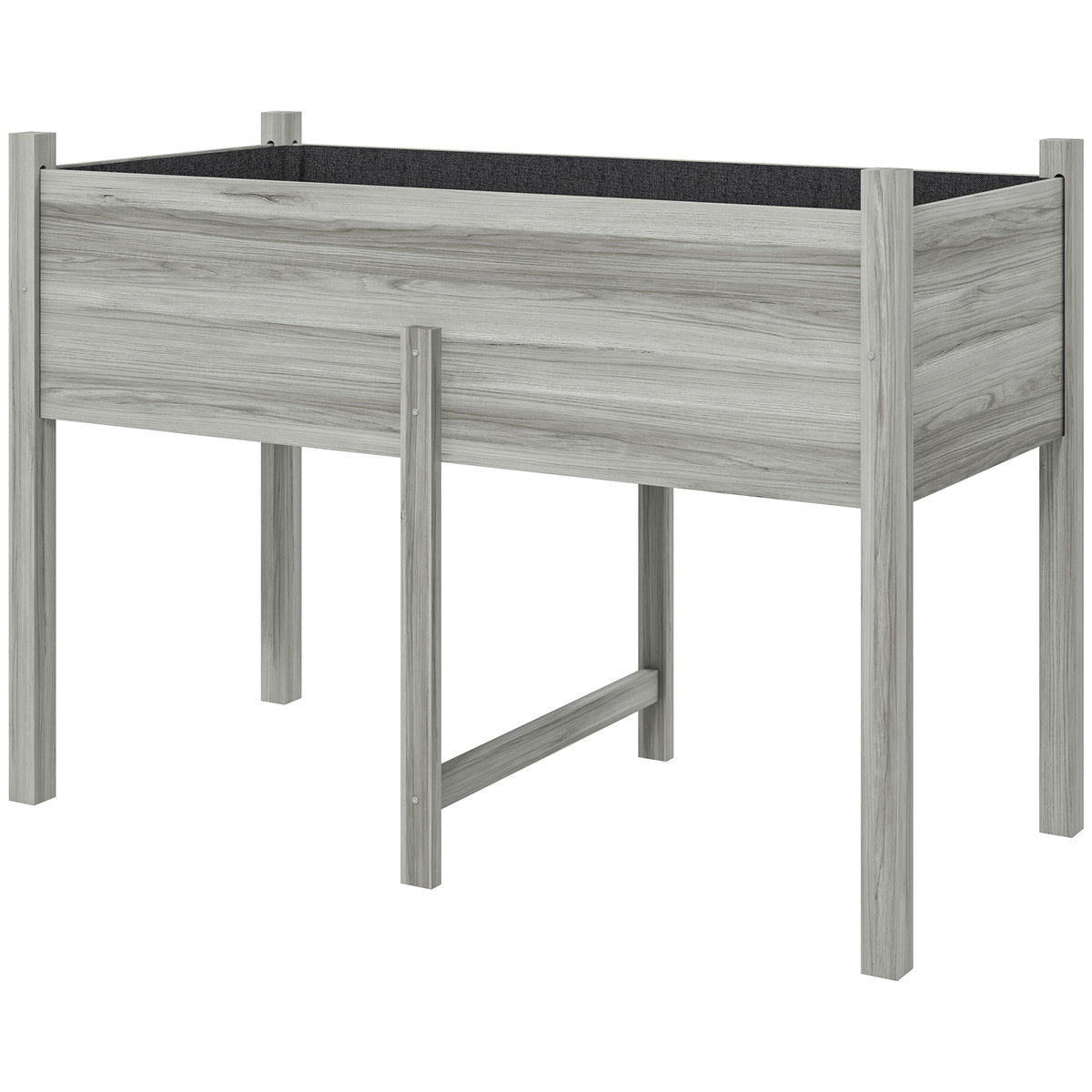 Wooden Raised Planter Box with Drain Holes for Vegetables, Flowers, Outdoor Garden Bed, 45.3x21.7x31.5inch
