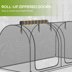 8' x 4' Crop Cage, Garden Plant Protector, with 2 Zippered Doors and 6 Ground Stakes, for Garden, Yard – view 5