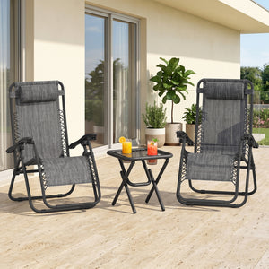 Zero Gravity Chair Set of 2 Patio Chair with Side Table Cupholders and Pillows for Pool, Backyard, Lawn – view 21