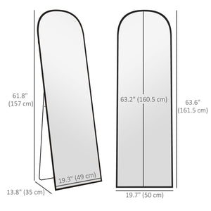 Arched Standing Mirror, 64" x 20" Full Length Mirror, Free Standing or Wall Mounted for Living Room – view 2