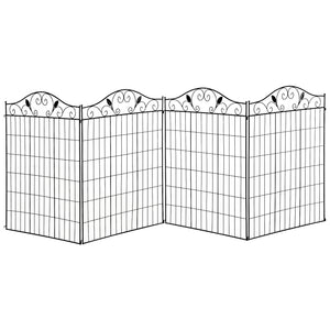 Garden Decorative Fence 4 Panels 44in x 12ft Steel Wire Border Edging for Landscaping