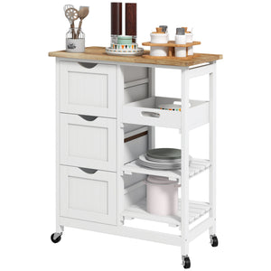 Kitchen Cart on Wheels, Rolling Kitchen Island Cart with Wood Top – view 15