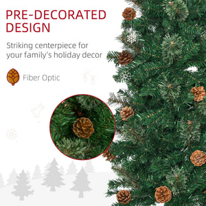 7.5ft Pencil Christmas Tree, Artificial Christmas with Pine Needles, Realistic Branches, Pine Cones – view 7