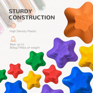 11PCs Larger Size Balance Stepping Stones for Kids with Non-slip Bottom, Stackable Obstacle Course Outdoor Indoor, Play River Rocks with Starfish Style