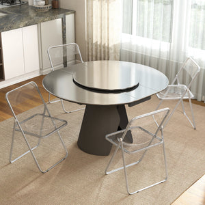 4 Pack Acrylic Foldable Chairs, Transparent Folding Chairs for Living Room, Home Office, Party, Clear – view 7