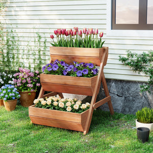 3 Tier Elevated Planter Box, Vertical Wooden Raised Garden Bed for Flowers, Vegetables, 26" x 30" x 30" – view 6