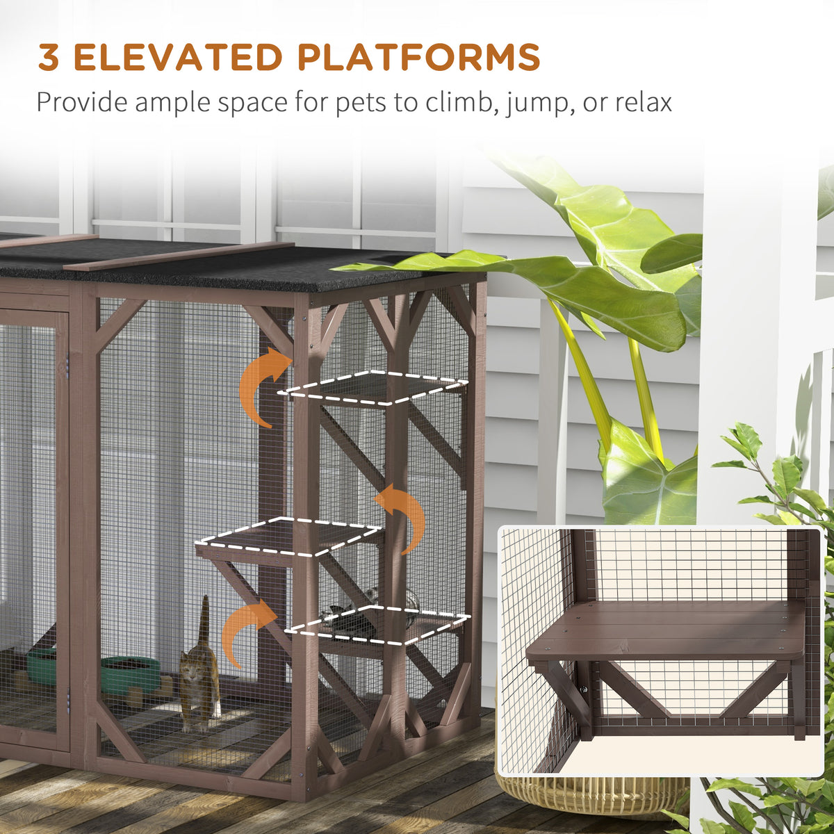 71"L Catio Outdoor Cat Enclosure, Indoor Cat Cage, Pet House, Small Animal Hutch for 1-2 Rabbit, Kitten – view 5