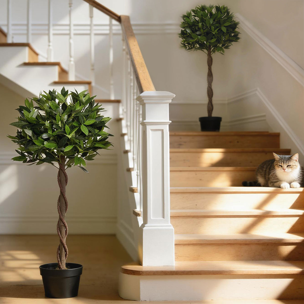 4FT Artificial Laurel Tree Set of 2, Lifelike Fake Plant with 564 Leaves – view 7