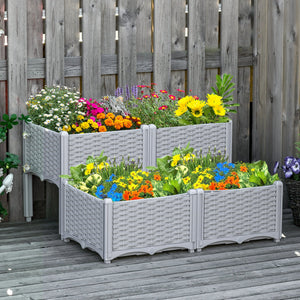 1 Piece Raised Garden Bed PP Raised Flower Bed Vegetable Herb Grow Box Stand Brown – view 35