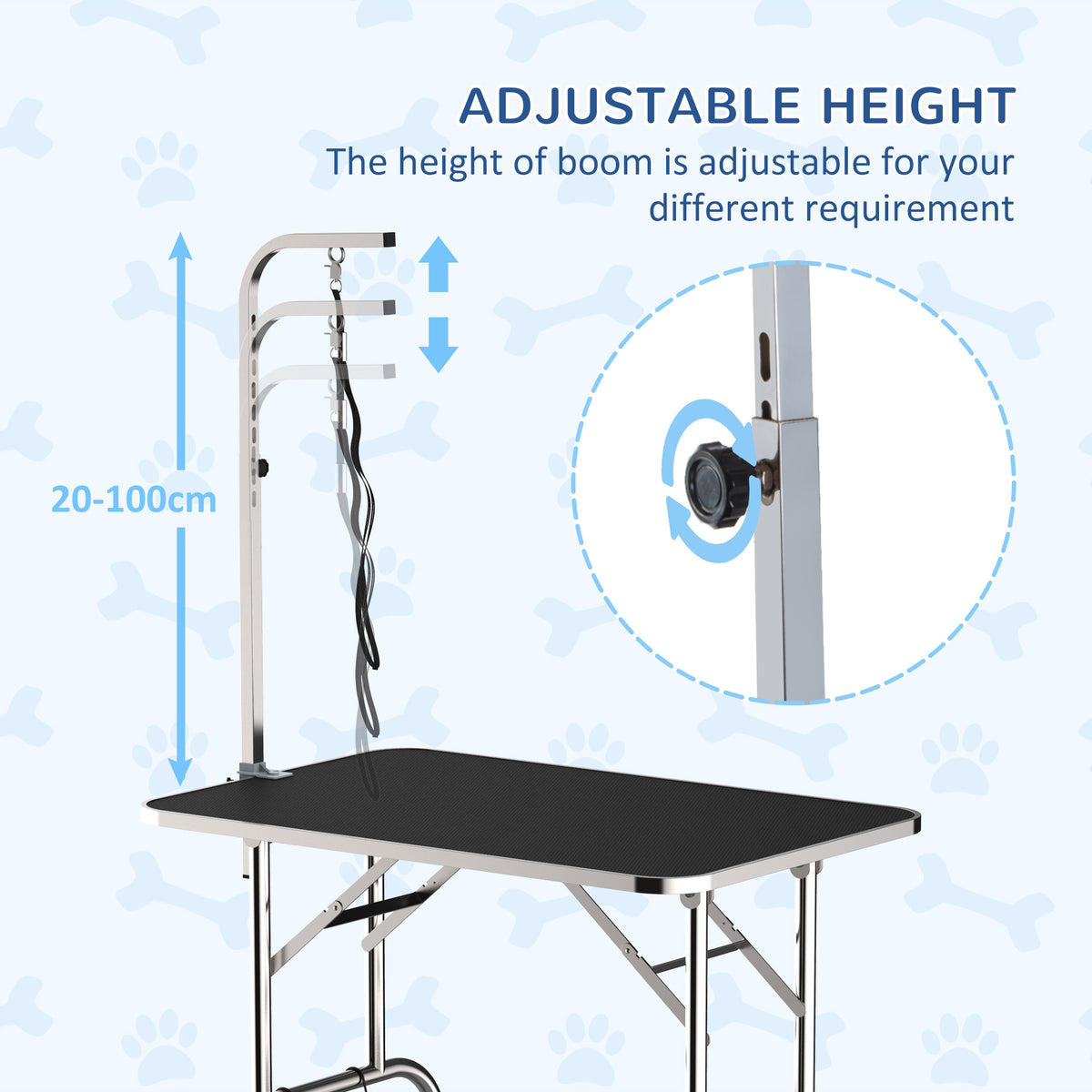 36-inch Dog Grooming Table Stainless Steel QUALITY GUARANTEED with Adjustable Arm and Basket
