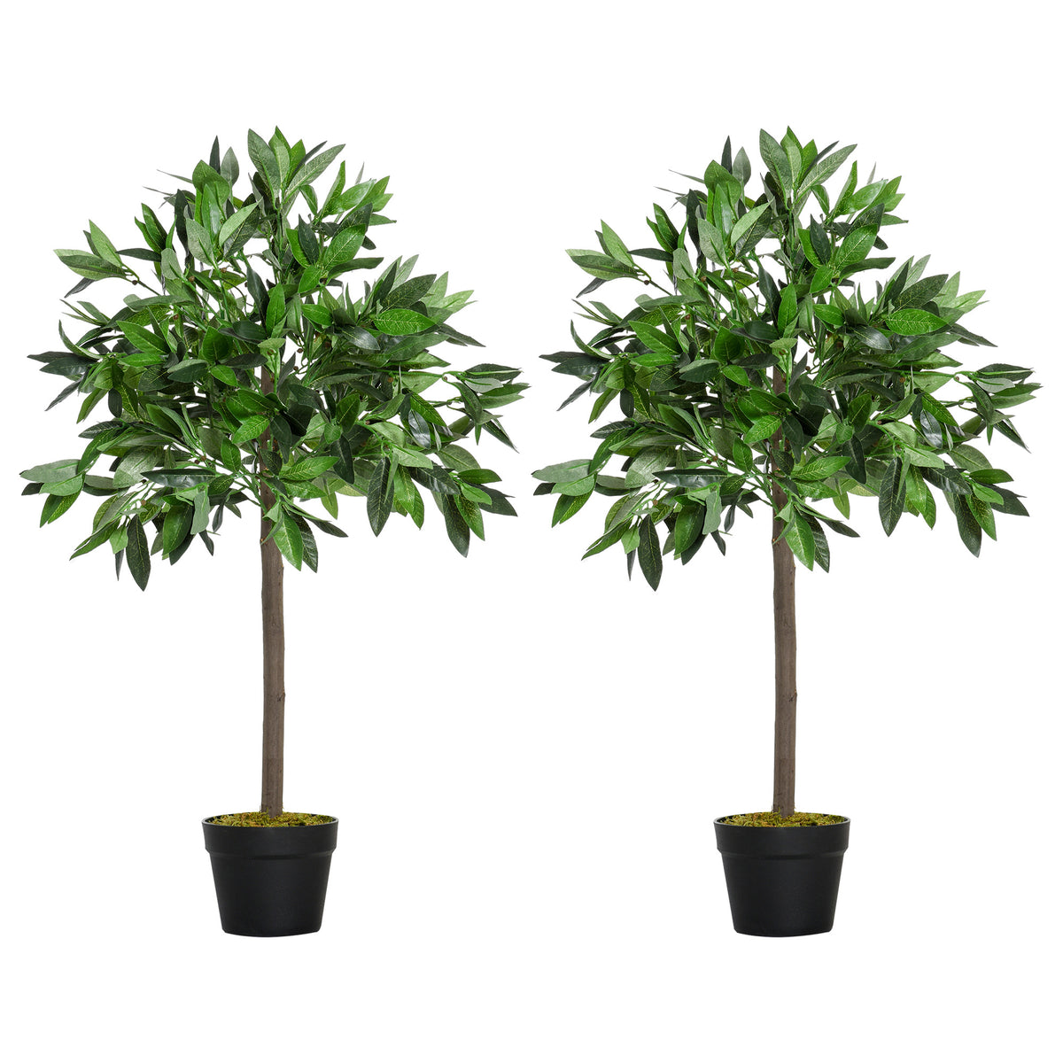 4FT Artificial Laurel Tree Set of 2, Lifelike Fake Plant with 564 Leaves – view 8
