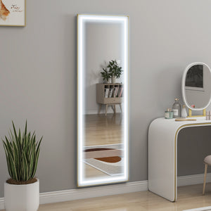LED Mirror with Dimmable and 3 Colour Lights, 64" x 21" Rectangular Floor Mirror for Bedroom Living Room – view 7