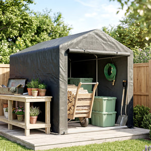 Portable Bicycle Shed with Galvanised Steel Frame and Large Door, Waterproof Outdoor Shed for Garden Tools – view 13