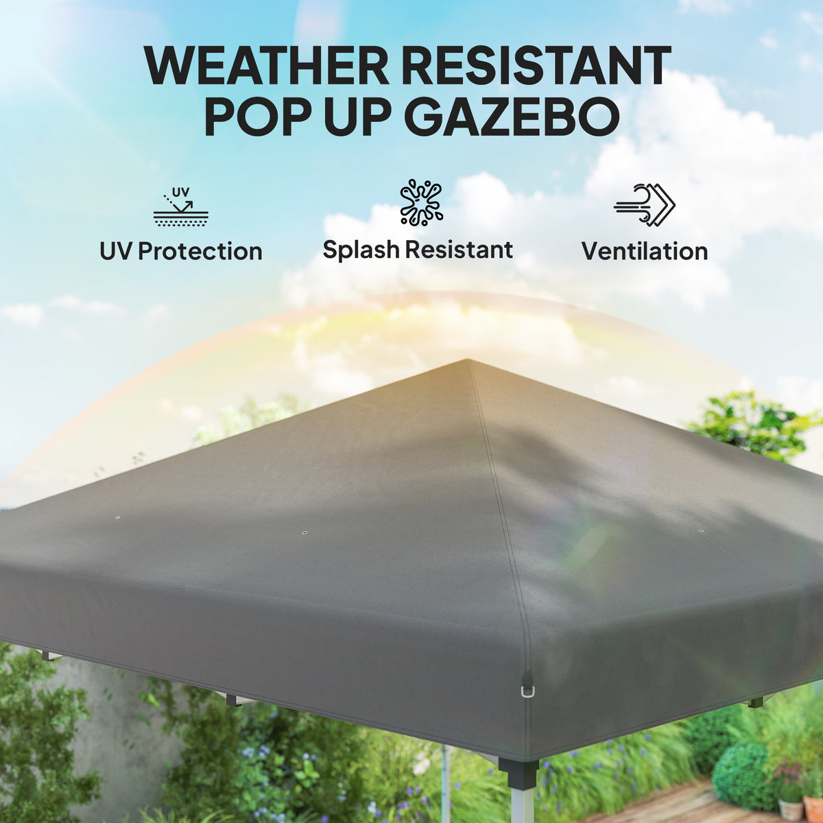 10' x 10' Pop Up Canopy with Sidewalls, Roller Bag, Height Adjustable Instant Tent for Outdoor, Garden – view 12