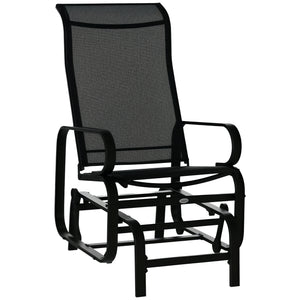 Patio Glider with Breathable Mesh Fabric, Outdoor Glider Chair, Garden Rocking Gliding Seat for Patio – view 3