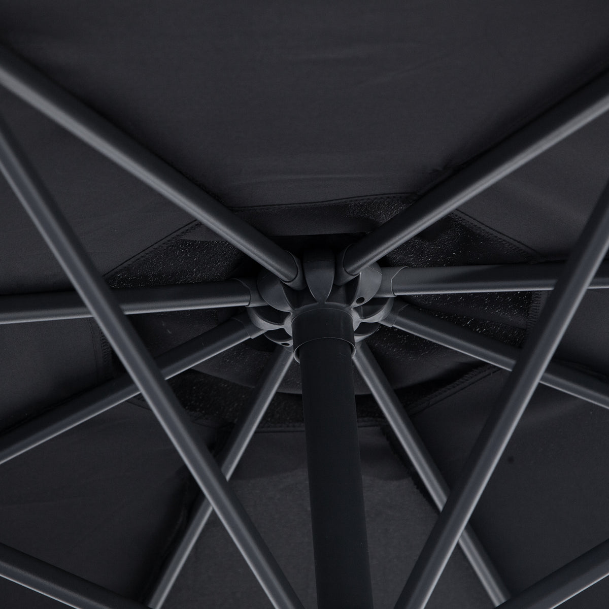 10' Deluxe Patio Umbrella Outdoor Market Parasol Banana Hanging Offset Sunshade Crank Cross Base Black – view 6