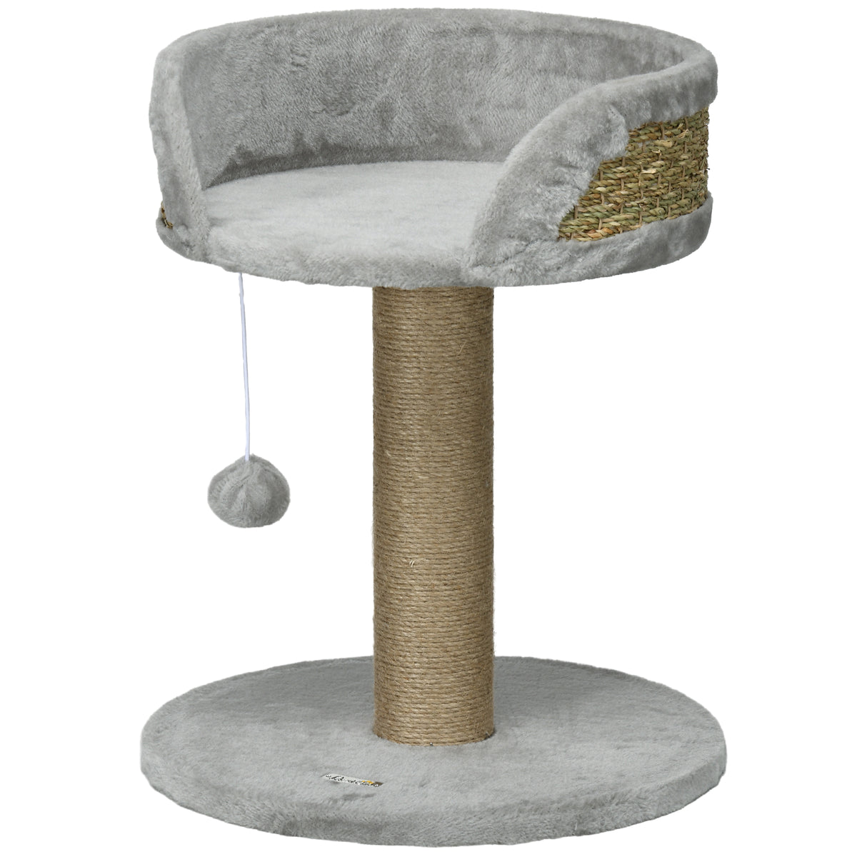 Cat Tree with Scratching Post, Toy Ball, Perch, Small Cat Tower for Indoor Cats - 16" x 16" x 19", Beige – view 8