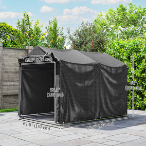 Outdoor Storage Shed, UV Resistant Bike Tent with Roll-up Zipper Door, Portable Shed for Bike, Motorcycle – view 2