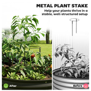 7' x 3' x 1' Large Outdoor Planter Box, Galvanized Raised Garden Bed with Metal Plant Stake, Black