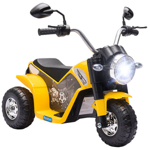 Aosom Kids Electric Motorcycle 6V Battery Powered Ride-On Dirt Bike 3-Wheels Motorbike with Horn Headlights Realistic Sounds 1.24mph Speed for Girls Boy 18 - 36 Months
