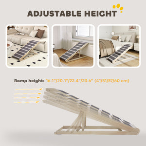 Dog Ramp for Couch, Foldable Pet Ramp for Small to Large Dog, 4 Adjustable Height from 14" to 20"