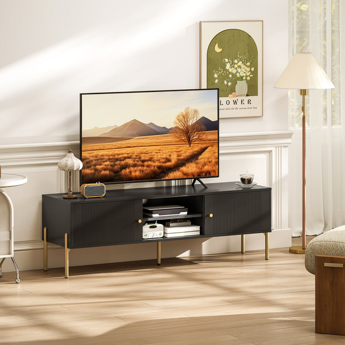 TV Stand for TVs up to 65", Entertainment Center with 2 Open Shelves – view 7